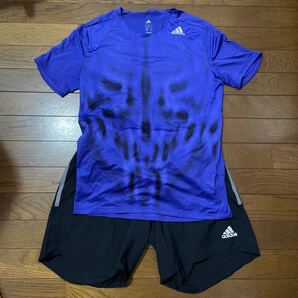adidas アディダス ADIZERO RUNNING ウェア上下セット紫
