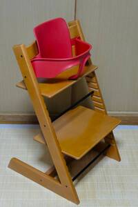 ★美品!ストッケ トリップトラップ チェリー 別売りベビーセット付き ベビーチェア STOKKE