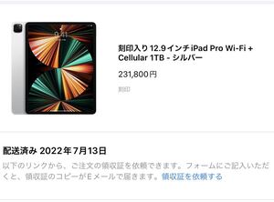 iPad Pro 刻印入り12.9インチ Wi-Fi+Cellular シルバー & iPadProケース & Apple pencil のセット