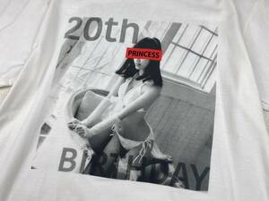 K②/ 良品 2017.8.23 20th BIRTHDAY NGT48 中井りか RIKA NAKAI Tシャツ 新潟 記念 水着 撮影 20歳 誕生日 メンズ SIZE:L / 白