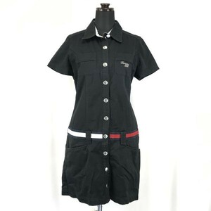  Tommy girl * short sleeves Denim One-piece / miniskirt [ lady's M/ black / black ]*BG746