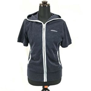 adidas* pie ru ground / short sleeves Parker [ lady's S/ navy blue / navy ] Zip up / Adidas *BG764