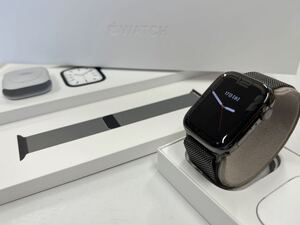 ☆即決 美品 Apple Watch series7 45mm グラファイトステンレス ミラネーゼループ アップルウォッチ GPS+Cellularモデル シリーズ7 208