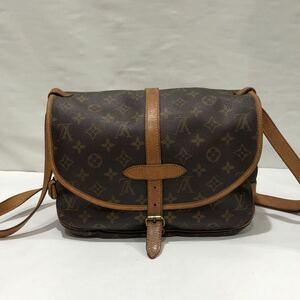 【LOUIS VUITTON】ソミュール30 M42256 ルイヴィトン ショルダーバッグ レザー モノグラム 総柄 ブラウン ts202311