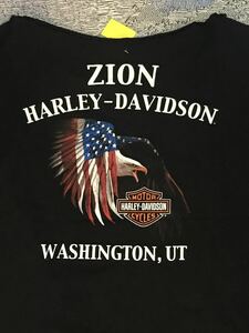 Harley Davidson ハーレーダビッドソン Tシャツ 首袖カット　カスタム　ZION ザイオン　ユタ