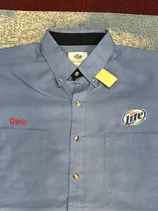 Miller Lite рубашка work shirt зеркало свет пиво America USA Vintage контри-рок American Casual б/у одежда 