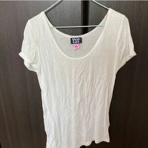 Tシャツ カットソー ANAPGirl XS ホワイト アシメ 半袖Tシャツ