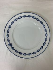 HERMES エルメス シェーヌダンクル ブルー プレート皿 大皿 ブランド食器 約27.5cm