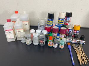 R4-8-102 プラモデル用 塗料 スプレー 筆 等 画像分 まとめて MR.HOBBY TAMIYA COLOR G-color 他 未開封品含 状態不明 ジャンク