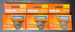 未開封 Gillette FUSION 5+1 替刃 4コ入 3箱セット ジレットフュージョン 電動タイプ 剃刀 シェービング 髭剃り
