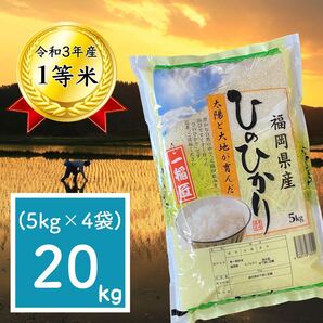 ヒノヒカリ 20kg(5kg×4) 令和3年 1等米 厳選米 福岡県産 白米 美味しい お米 安い プレミアム米