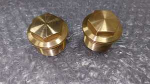 GSX250E Zari brass Fork cap front fork. top cap unused storage goods shaving (formation process during milling) 