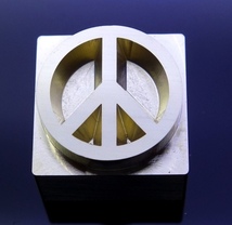 焼印・刻印 真鍮製15ｍm角　PEACE MARK_画像1