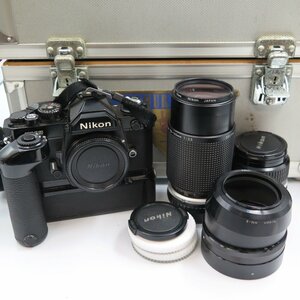 1円～ Nikon ニコン FM2 一眼レフフィルムカメラ 75-150mm 1:3.5/35mm 1:2.8 ズームレンズ y127-1490216-【Y商品】