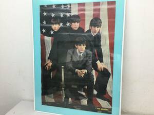 ポスター The Beatles ビートルズ アメリカ国旗 USA 両面あり 約84cm×59cm 当時物 希少