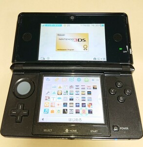 動作確認済み ニンテンドー 3DS 本体 黒 アンバサダープログラム