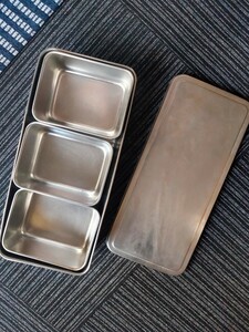 ステンレスバット蓋付き 仲子3ツ入 ステンレスバット