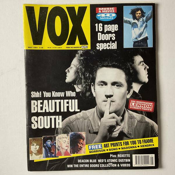 入手困難 レア古書 英国音楽 雑誌 VOX 1991 DOORS Beautiful South RAIN TREE CROW David Sylvian DEACON BLUE Blondie NEDS Gig Guide 他