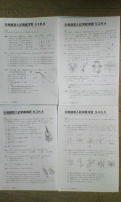 サピックス SAPIX*冬期講習*6年 小6*理科/開成対策 入試実戦演習プリント*全4回 完全版*開成