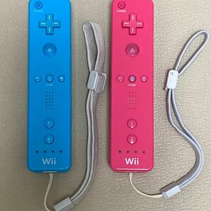 Wiiリモコンプラス(Wiiモーションプラス内蔵)２個セット 青(ブルー)１個・桃(ピンク)１個 ストラップ付き