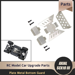 Scx10 III 3 generation AXI03007 oil pressure car stainless steel steel chassis armor - metal shield chassis armor - guard plate metal bottom guard 