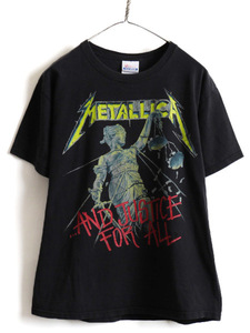 00s ★ メタリカ プリント 半袖 Tシャツ ( メンズ M ) 古着 METALLICA オフィシャル バンド ロック メタル 黒 プリントTシャツ ヘインズ