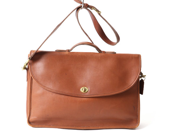 USA製 オールドコーチ ■ COACH コーチ 本革 レザー 2way ショルダー ハンドバッグ ショルダーバック ブリーフケース ビジネス 鞄 ブラウン