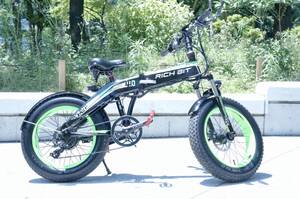 ★美品 電動バイク アシスト ファットバイク ペダル付き RICH BIT フル電動 自転車 20インチ★