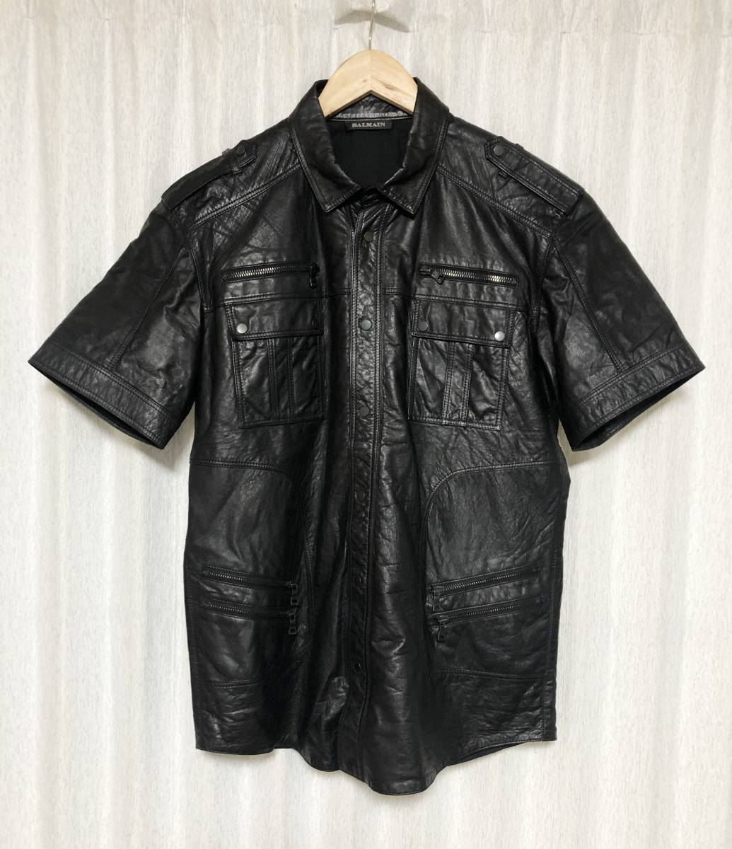 美品☆ [BALMAIN HOMME] 18SS フロントロゴ カットソーパーカー L