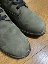 美品☆[MARNI×TIMBERLAND] EU限定 OLIVE-GREEN SUEDE BOOTS 6インチ スウェードレザーブーツ 7.5W オリーブグリーン マルニ_画像5