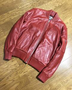  beautiful goods *[BILLIONAIRE BOYS CLUB] MA-1 all leather flight jacket M red original leather BBC Billionaire Boys Club 