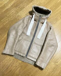  beautiful goods *[MAISON MIHARA YASUHIRO] 17AW regular price 217,000 mouton mountain parka leather jacket 44 sheep leather beige mezzo n Mihara Yasuhiro 