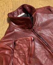 [CIVILIZED] 定価121,000 LEATHER TRACK JACKET 製品加工 トラックレザージャケット シングルライダース 1 牛革 ボルドー シヴィライズド_画像3