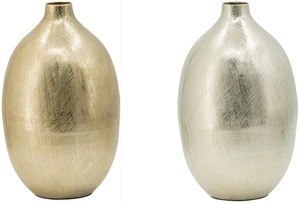 Art hand Auction Wunderschöne, moderne Vase im antiken Stil in Silberfarbe mit silbernem Blumensockel, Handwerk, Kunsthandwerk, Glaskunst, Glasmaterial
