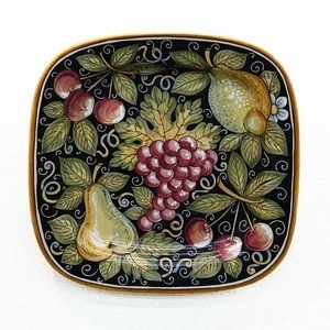 Estilo antiguo moderno importado de Italia Plato de pintura de uvas y frutas Plato decorativo de frutas Plato de cerámica para colgar en la pared Deruta Ware de alta calidad, muebles, interior, Accesorios de interior, otros