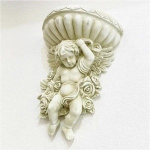  antique style white angel. ornament decoration white enzeru. wall deco 
