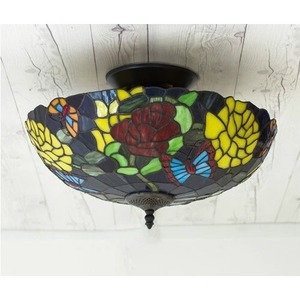  special price! antique style re draw z rose . yellow rose. stained glass chandelier 