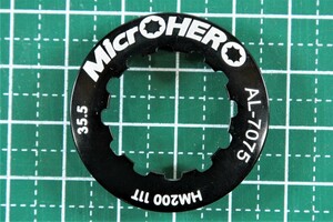 【即納】【軽量6g】MicrOHERO アルミ合金製 スプロケット ロックリング 11T 対応 ブラック AL-7075 フライホイールリングロックカバー