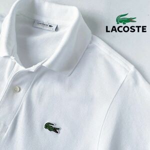 《美品》ラコステ LACOSTE ポロシャツ 2 ホワイト L1212 鹿の子 半袖 シャツ 白