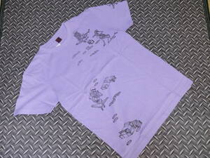 ♪CROPPED HEADS(クロップドヘッズ) 髑髏・宝尽くしプリント◆半袖Tシャツ◆カラー：パープル◆SIZE：L 未使用(ラスト１点物)