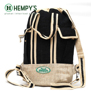 バックパック リュックサック ヘンピーズ Hemp Beachbag Backpack ブラック 麻 ヘンプ 巾着 BCBP USAブランド