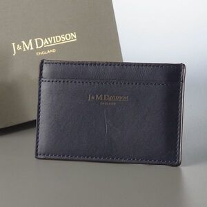 GL4382:スペイン製*J&M DAVIDSON/ジェイ&エムデヴィッドソン*フラットクレジットカードケース*レザーカードケース*ネイビー