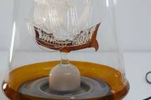 ■ 英国製　SUFFOLK SUTUDIO GLASS　大型ボトルシップ　帆船 卓上ランプ 台座付き　照明 ■_画像5