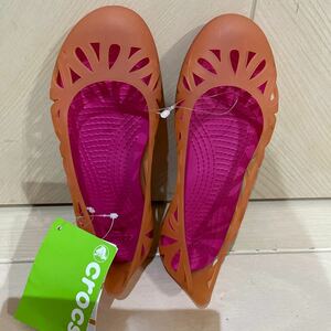 未使用　crocs クロックス　アドリナ　フラット　W グレープフルーツ/キャンディーピンク　W4 20.0センチ