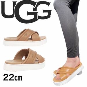 ☆新品正規品☆UGG ZAYNE CROSSBAND アグ サンダル 1128635 ゼイン クロスバンド レディース ミュール ブラウンレザー JP22.0cm