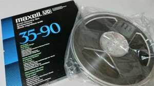 中古 録音済み オープンリールテープ 7号 maxell UD 35-90 1本 青x黒箱 長期自宅保管 当時物 キズ汚れあります