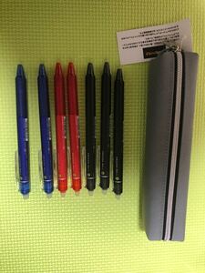 CORDURAペンポーチS(GY)、フリクションボールペン黒赤青セット