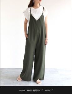 サロペットオールインワン ワイドパンツ M