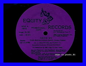 D.J. Watkins & Tony T. / Show Me / Watkins Get Busy/'87年/US Original/5点以上で送料無料、10点以上で10%割引!!!/12'