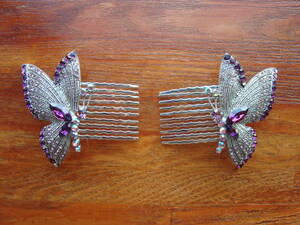  butterfly. hair ornament hair accessory left right 2 piece 